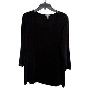 Chico’s Travelers Women’s Sz 3(XL) 3/4 Sleeve Square Neck Slinky Knit Top